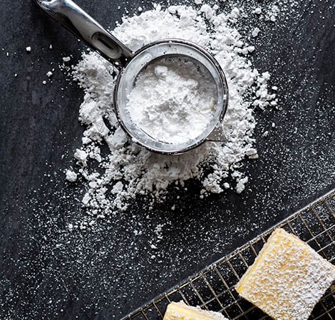 Powdered Sugar powdered sugar on lemon squares